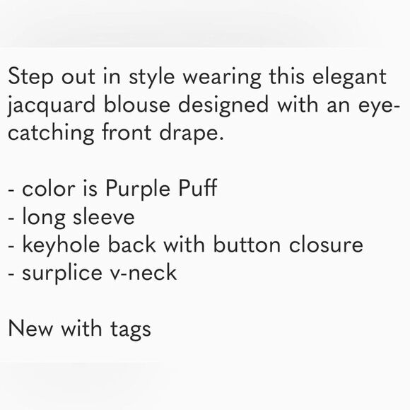 Something Navy Front Wrap Jacquard Top Purple Lilac / XXL NEW - Picture 5 of 9